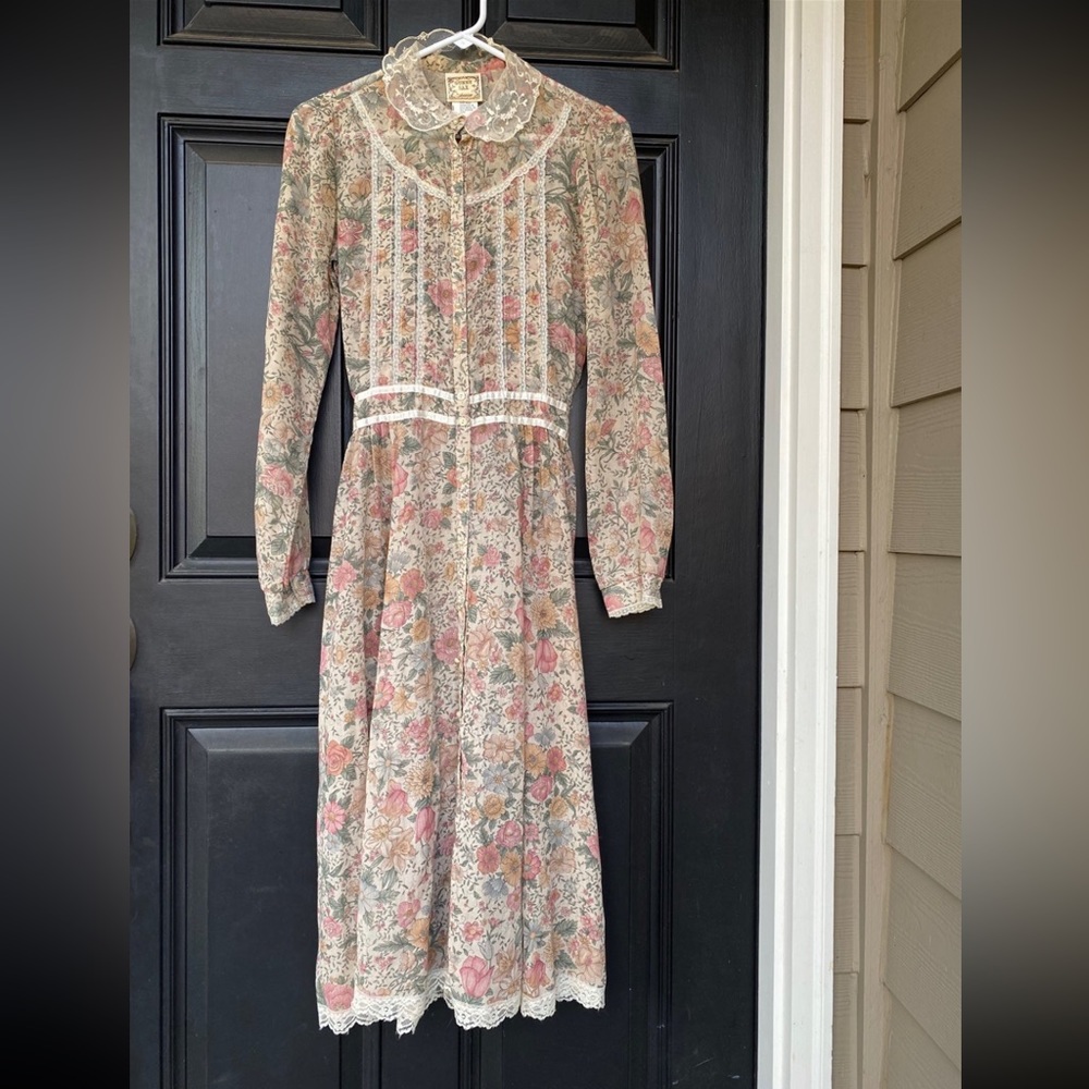 Vintage Gunne‎ Sax Dress Floral Print Size 7